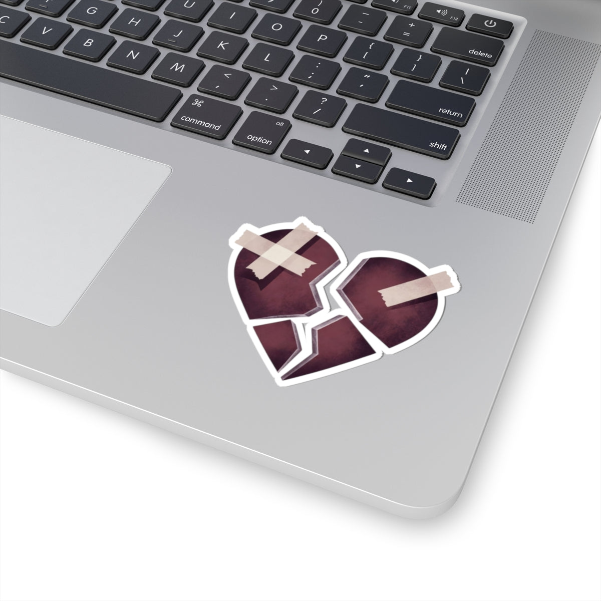 Broken Heart Design with Tape Laptop Sticker Product