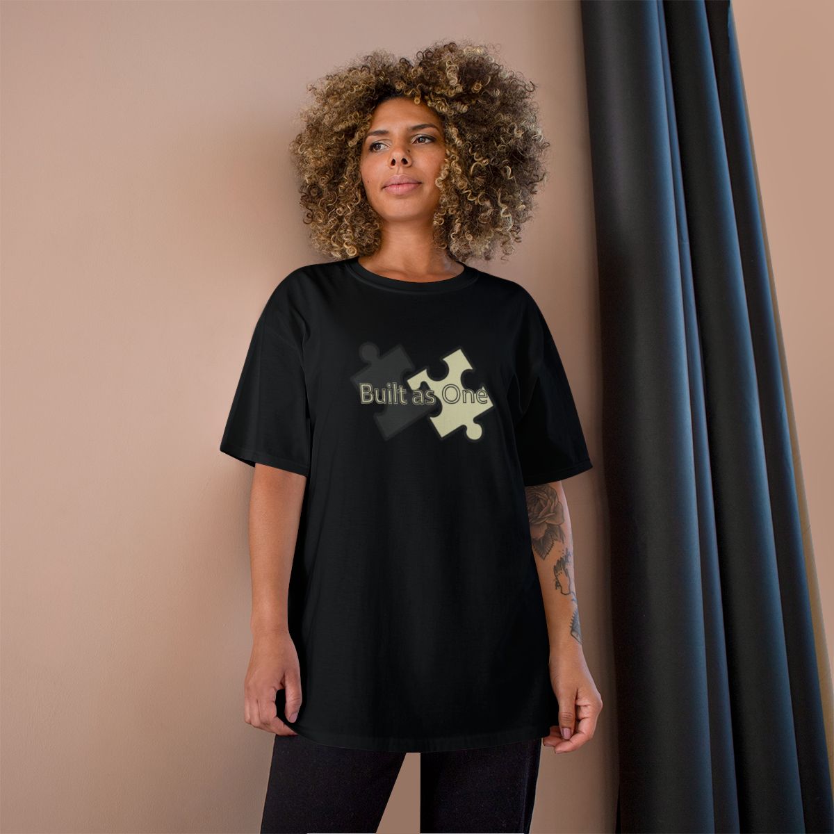 Built as One Puzzle Graphic Black T-Shirt Product