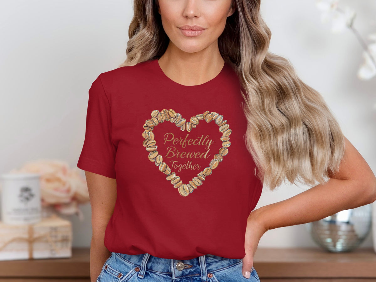 Perfectly Brewed Together phrase on a Premium Tee