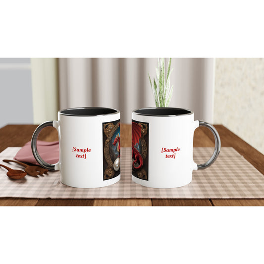 Red Dragon on an 11oz ceramic Mug with Color Inside
