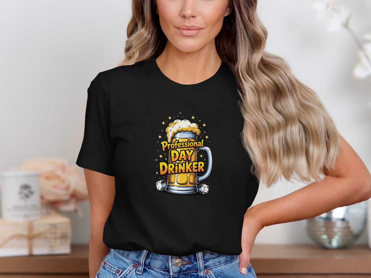 Professional Day Drinker Humorous Graphic Tee