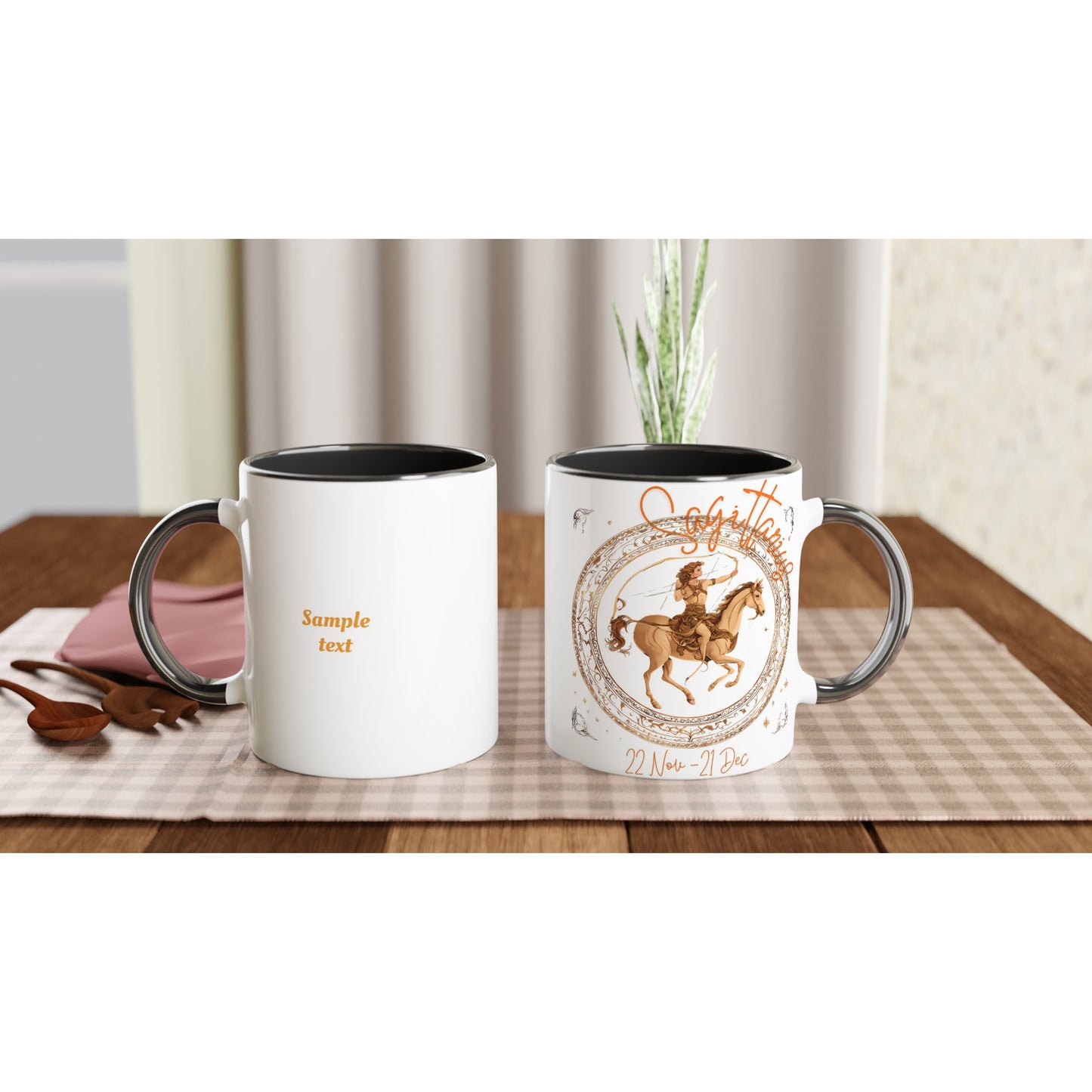 Sagittarius Horseman on an 11oz Ceramic Mug with Color Inside