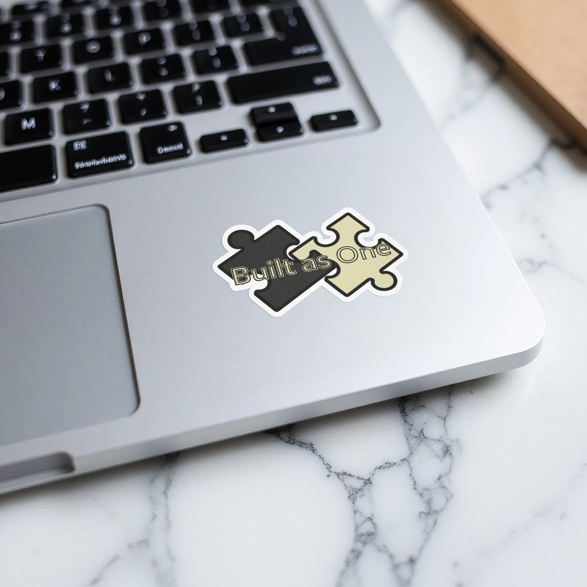 Built as One Puzzle Sticker for Laptops and Notebooks