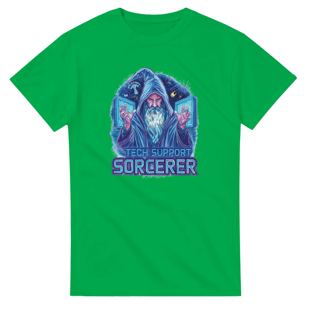Tech Support Sorcerer graphic design on a Heavyweight T-shirt
