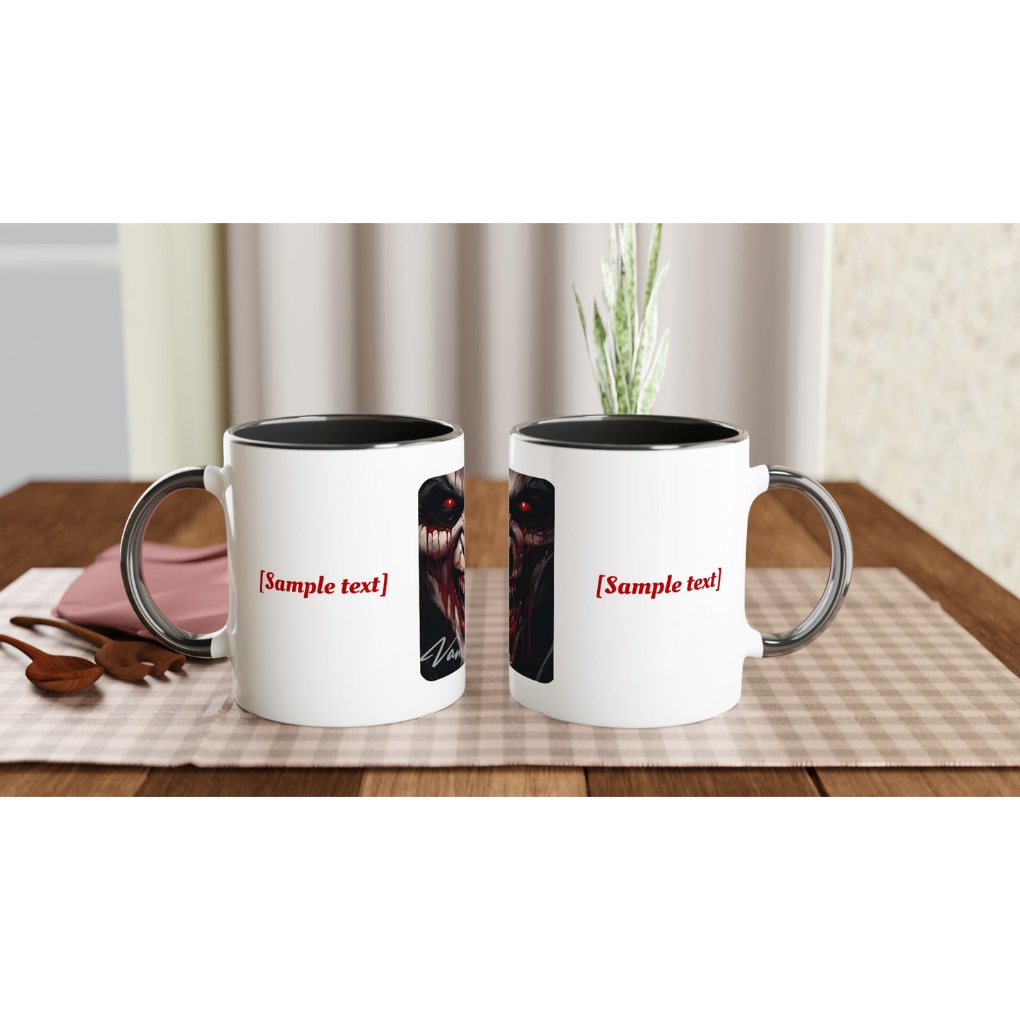 11oz ceramic mug with color inside vampire snarl personalized