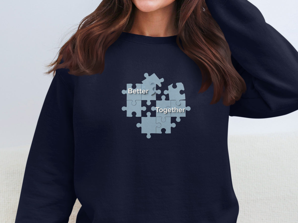 Better Together Puzzle Piece Design Sweatshirt