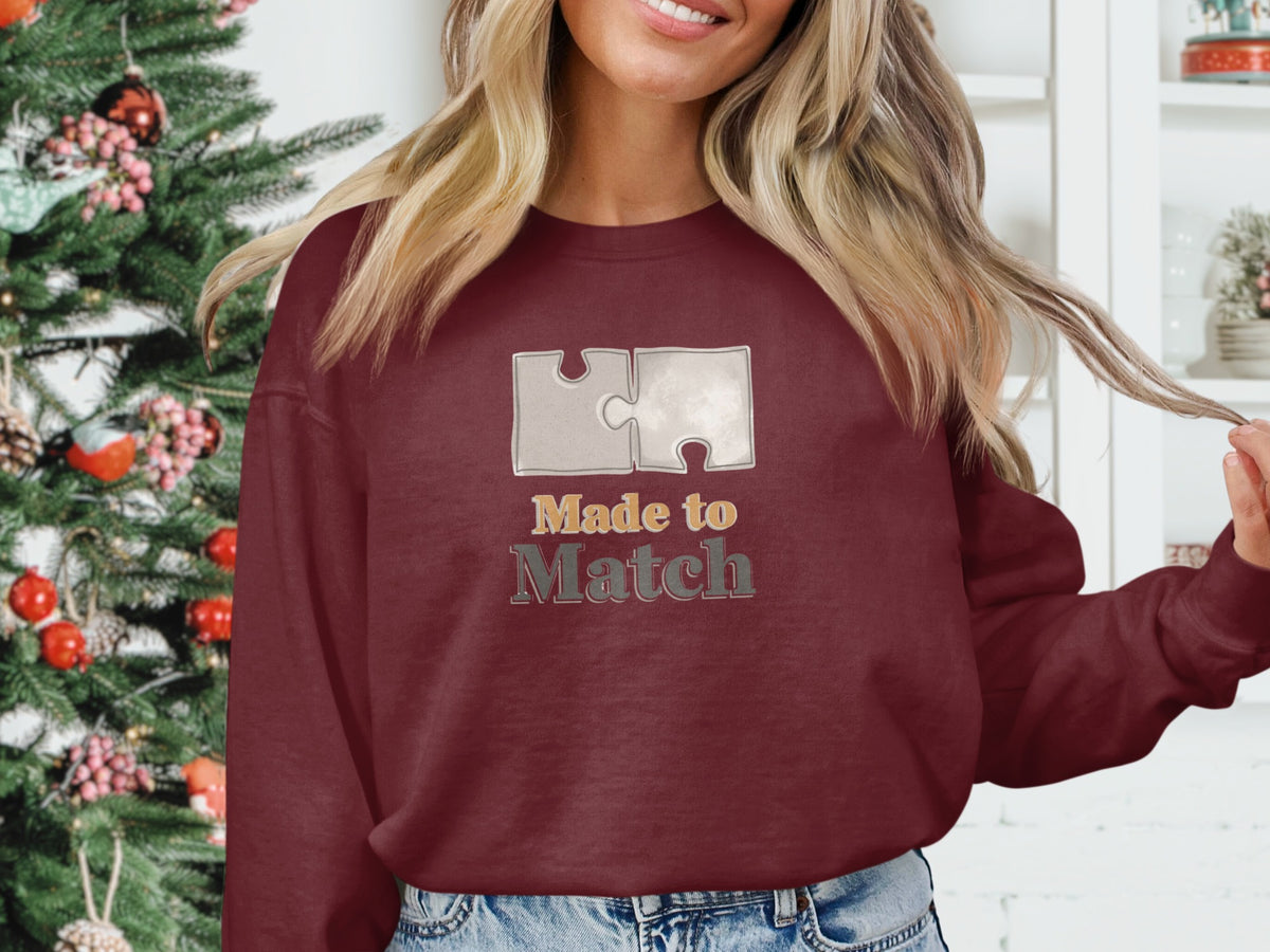 Made to Match Puzzle Piece Design Sweatshirt