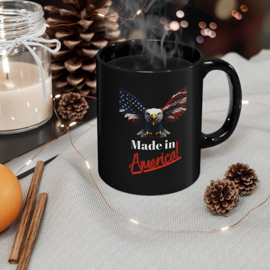 Made in America Eagle Black Coffee Mug