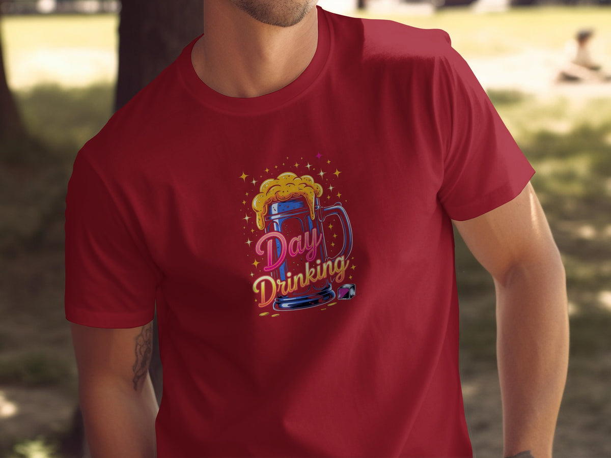 Vibrant Day Drinking Graphic Tee for Fun-Loving Individuals