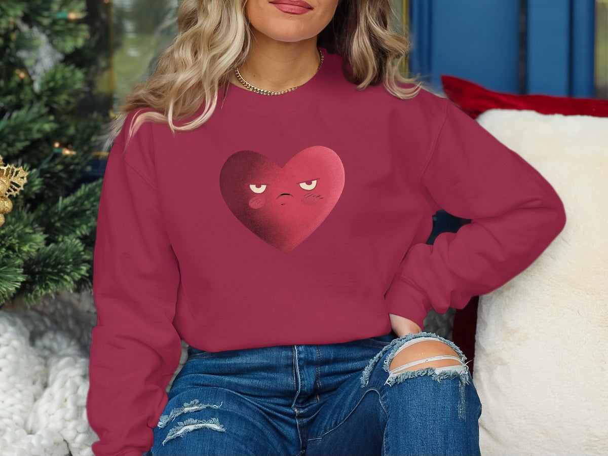 Angry Heart Cartoon Graphic Red Sweatshirt product