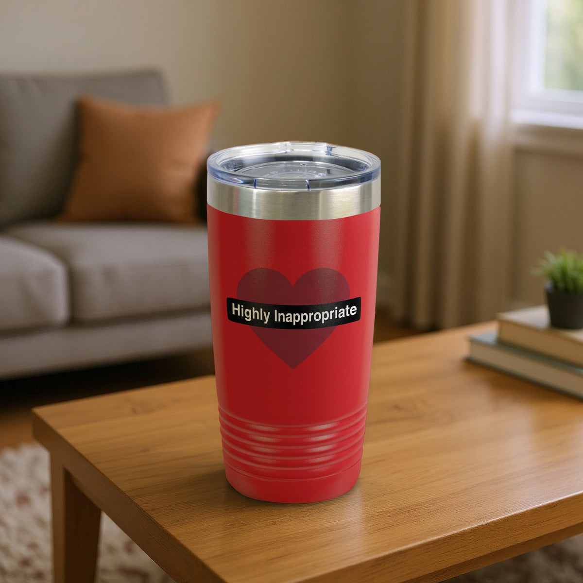 Highly Inappropriate Red Heart Design Tumbler