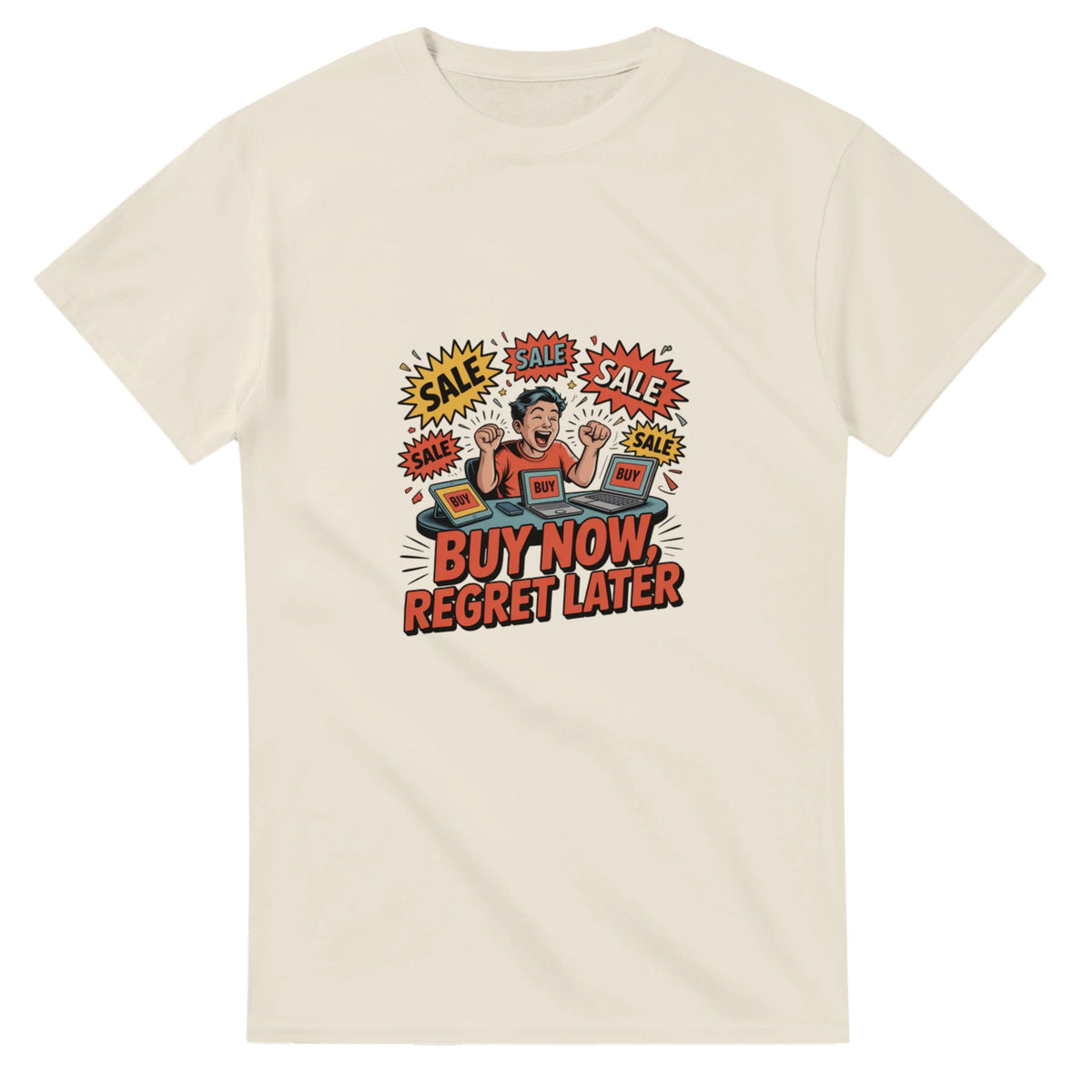 Buy Now Regret Later heavyweight t-shirt mockup