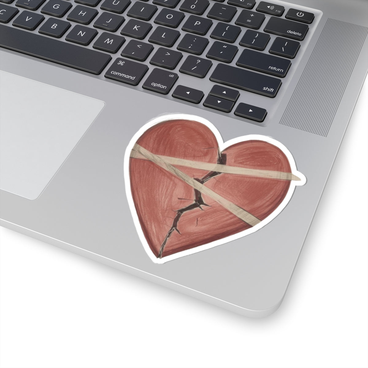 Broken Heart Laptop Sticker with Artistic Design