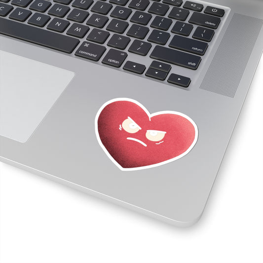 Angry Heart Face Laptop Sticker for Your Device