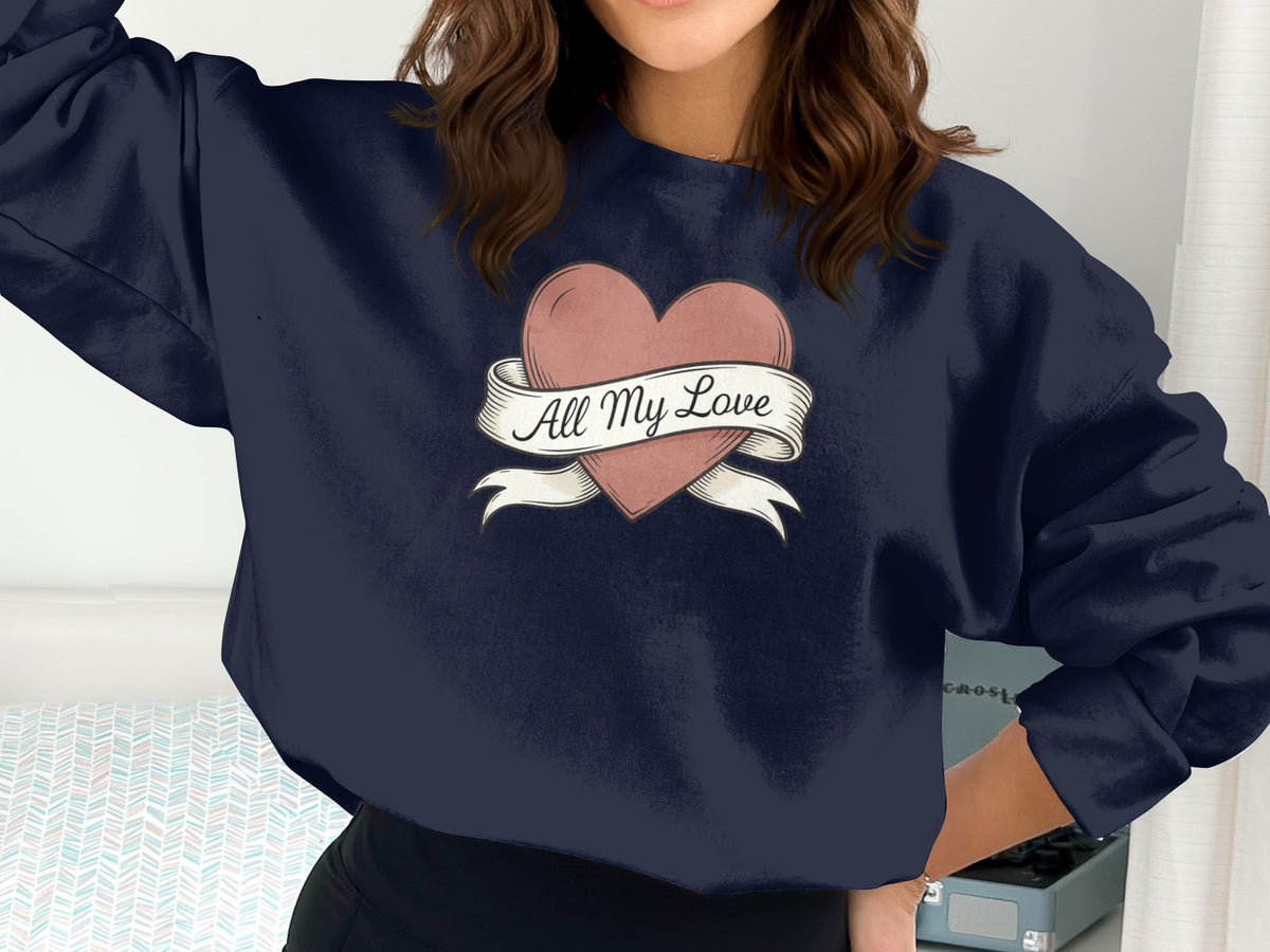 All My Love Heart Graphic Long Sleeve Sweatshirt