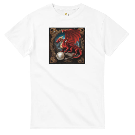 Red Dragon on a Heavyweight crewneck T-Shirt