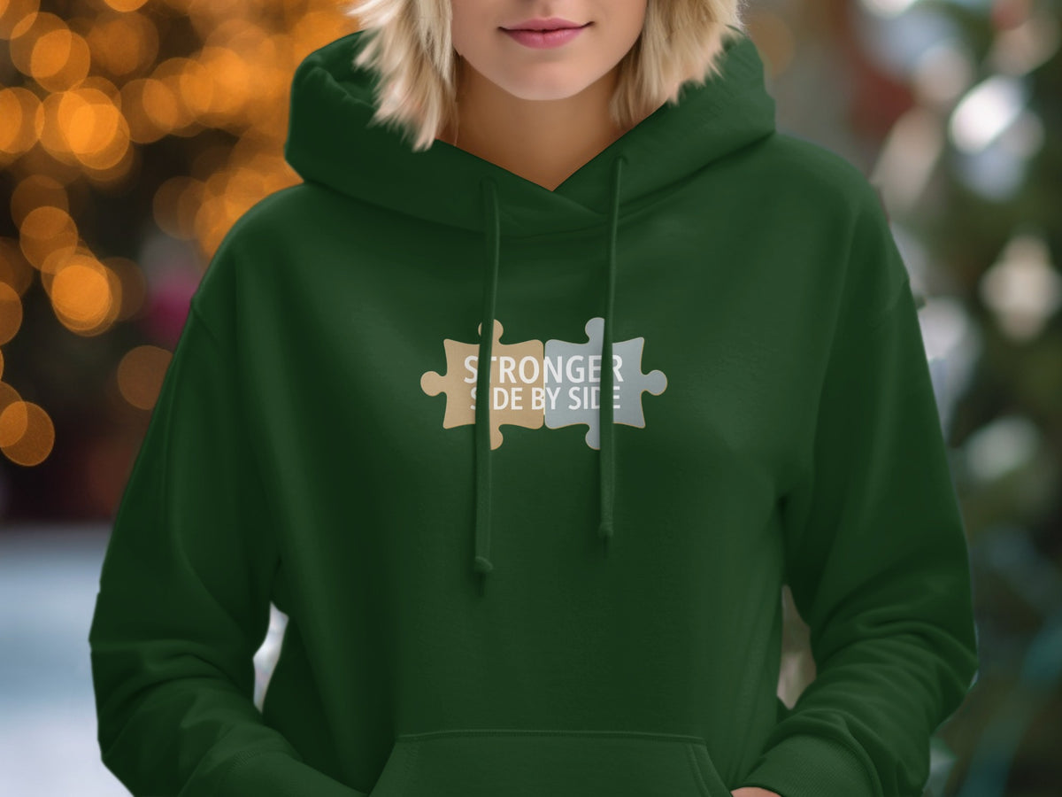 Stronger Side by Side Green Hoodie Product