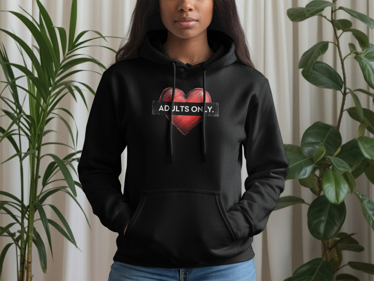 Adults Only Heart Graphic Hoodie Casual Wear