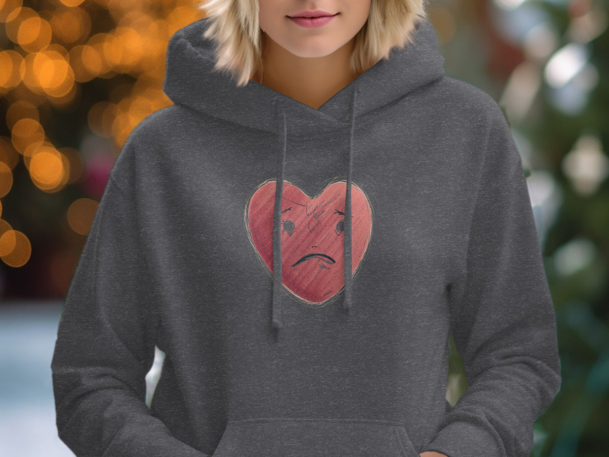 Sad Heart Graphic Design Hoodie Product