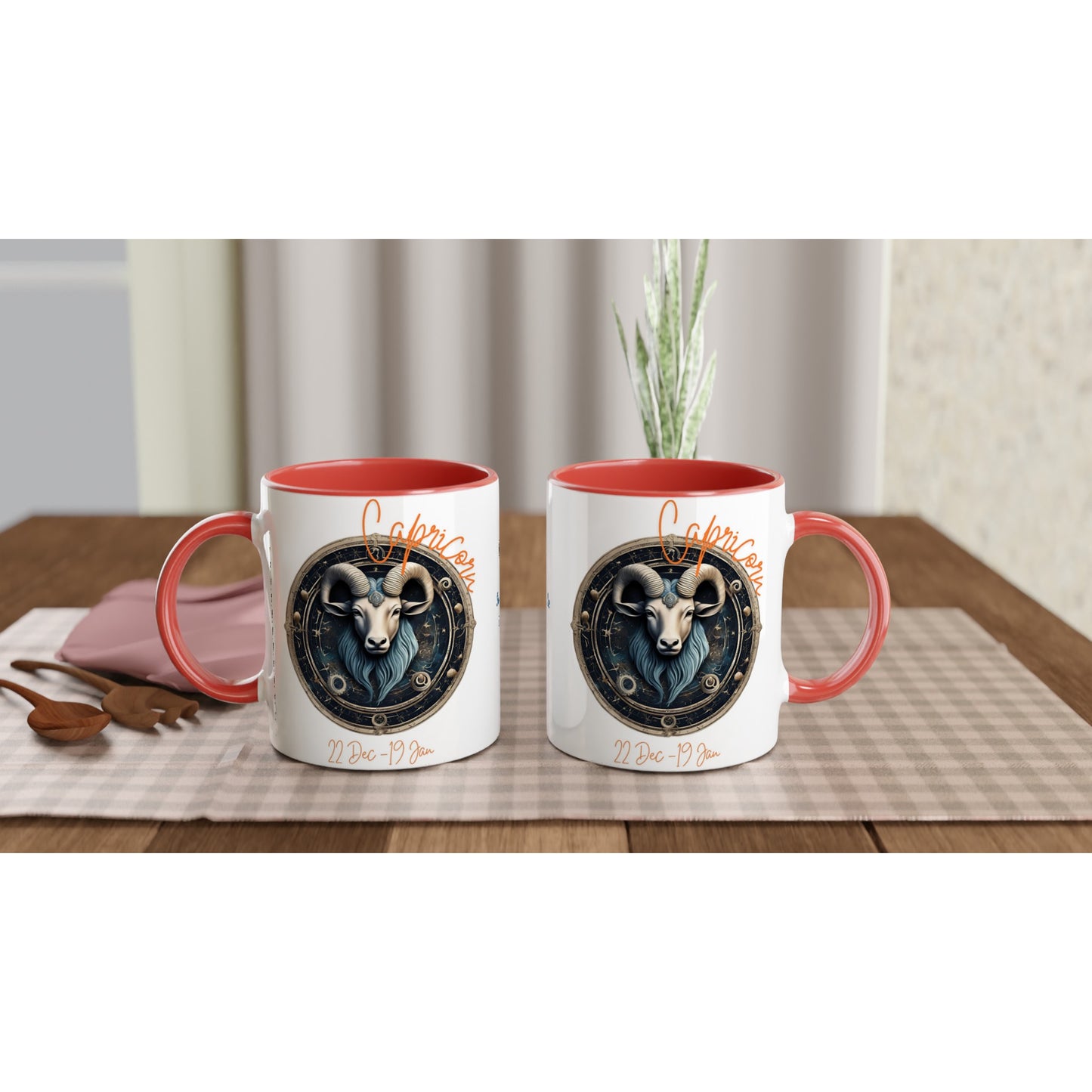 11oz ceramic mug with color inside Capricorn goat personalized