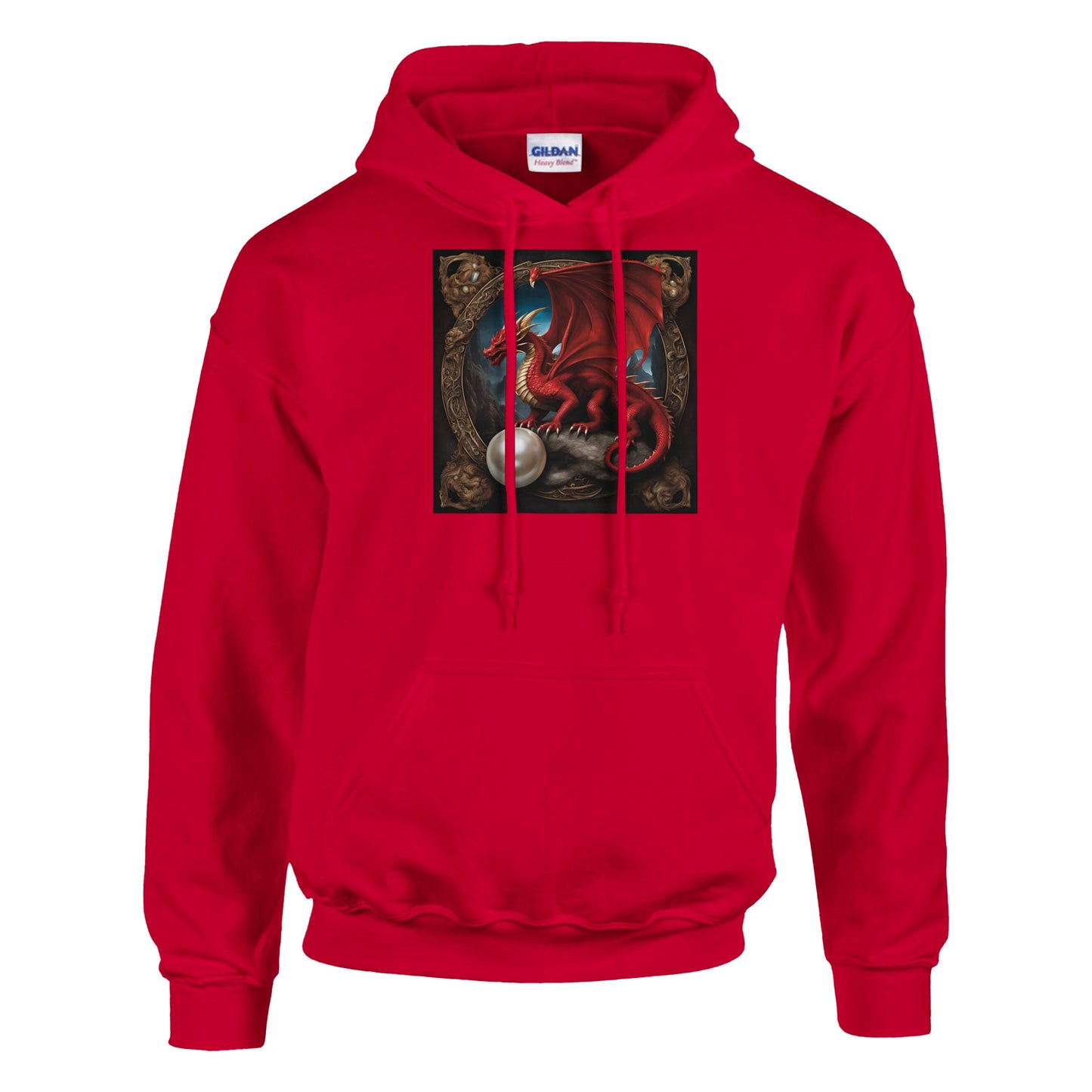 classic unisex pullover hoodie Fantasy Art dragon red personalized