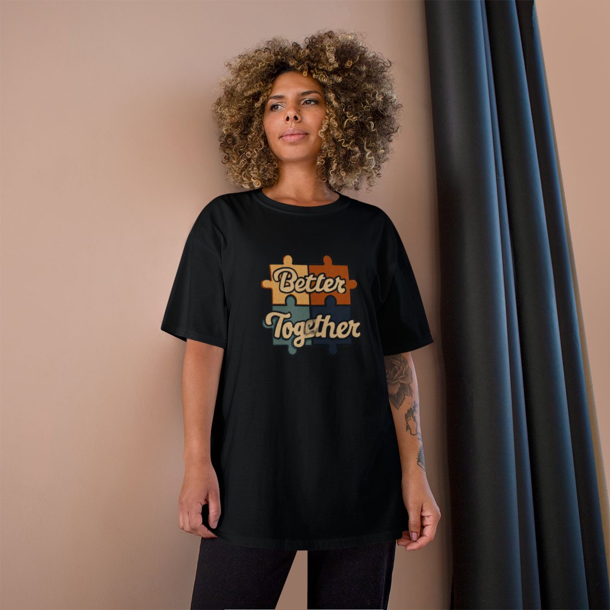 Better Together Puzzle Theme Graphic T-Shirt