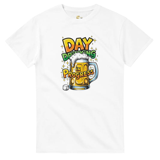 Day Drinking in Progress on a Heavyweight T-Shirt