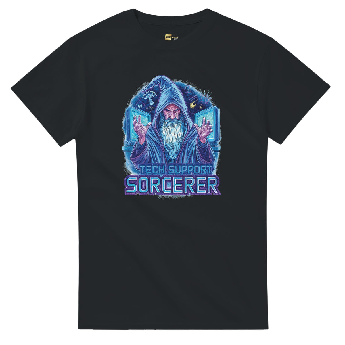 Tech Support Sorcerer graphic design on a Heavyweight T-shirt