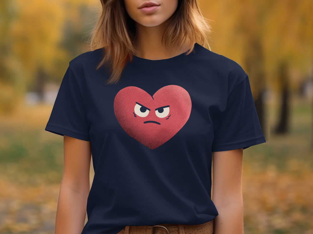 Angry Heart Graphic T-shirt for Women Casual Wear