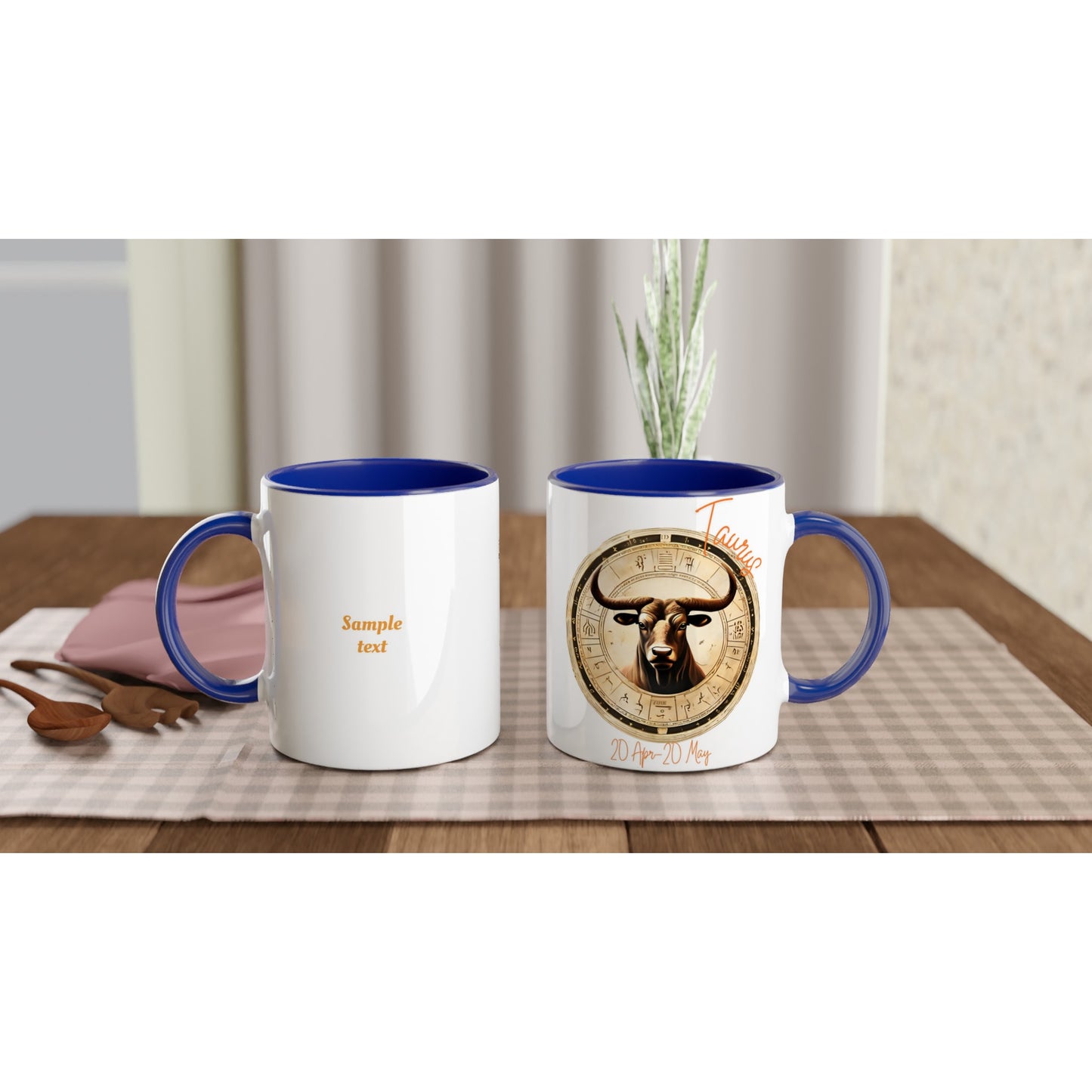 Taurus Bull on an 11oz Ceramic Mug with Color Inside