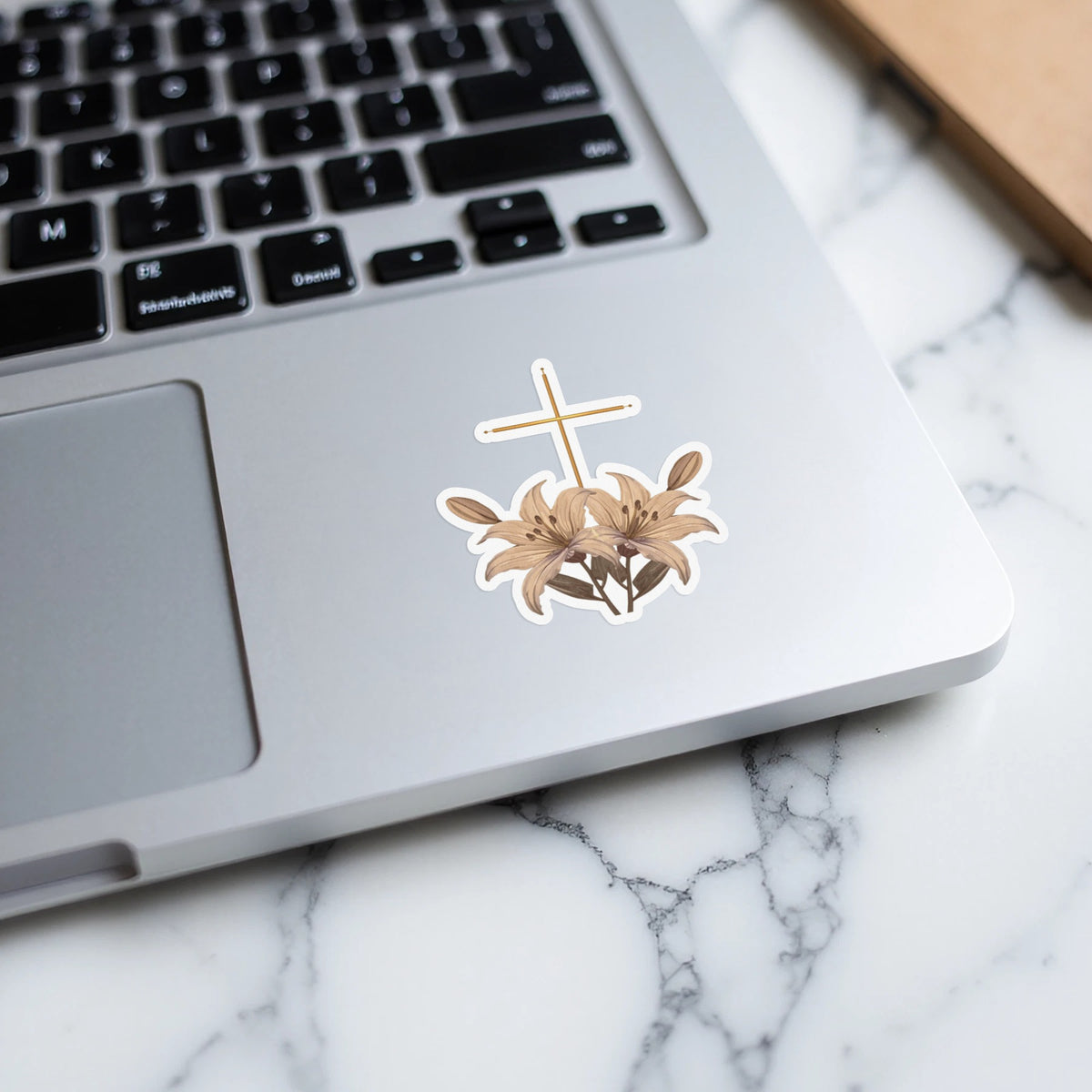 Golden Cross Lilies Floral Christian Spiritual product type