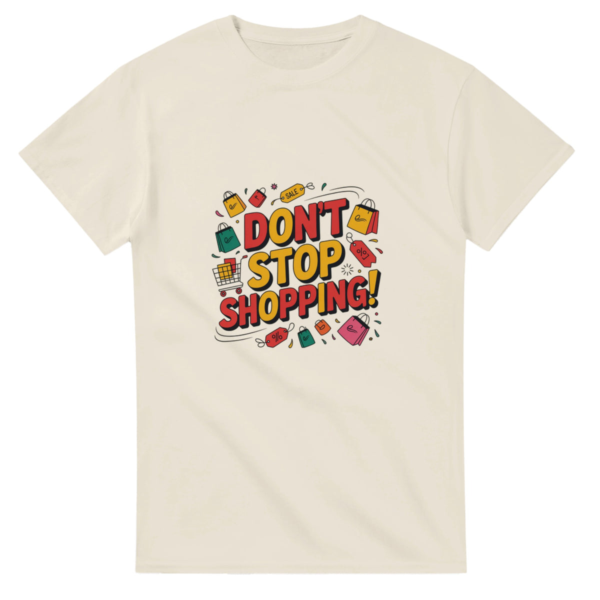 Don’t Stop Shopping heavyweight t-shirt mockup