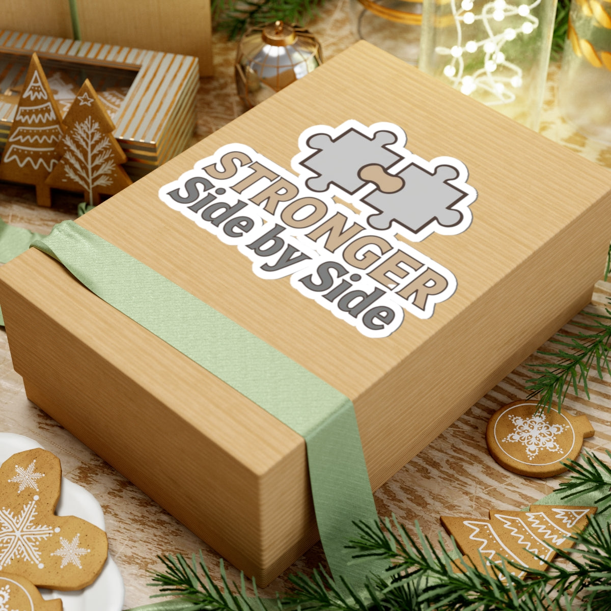 Stronger Side By Side Gift Box with Puzzle Design