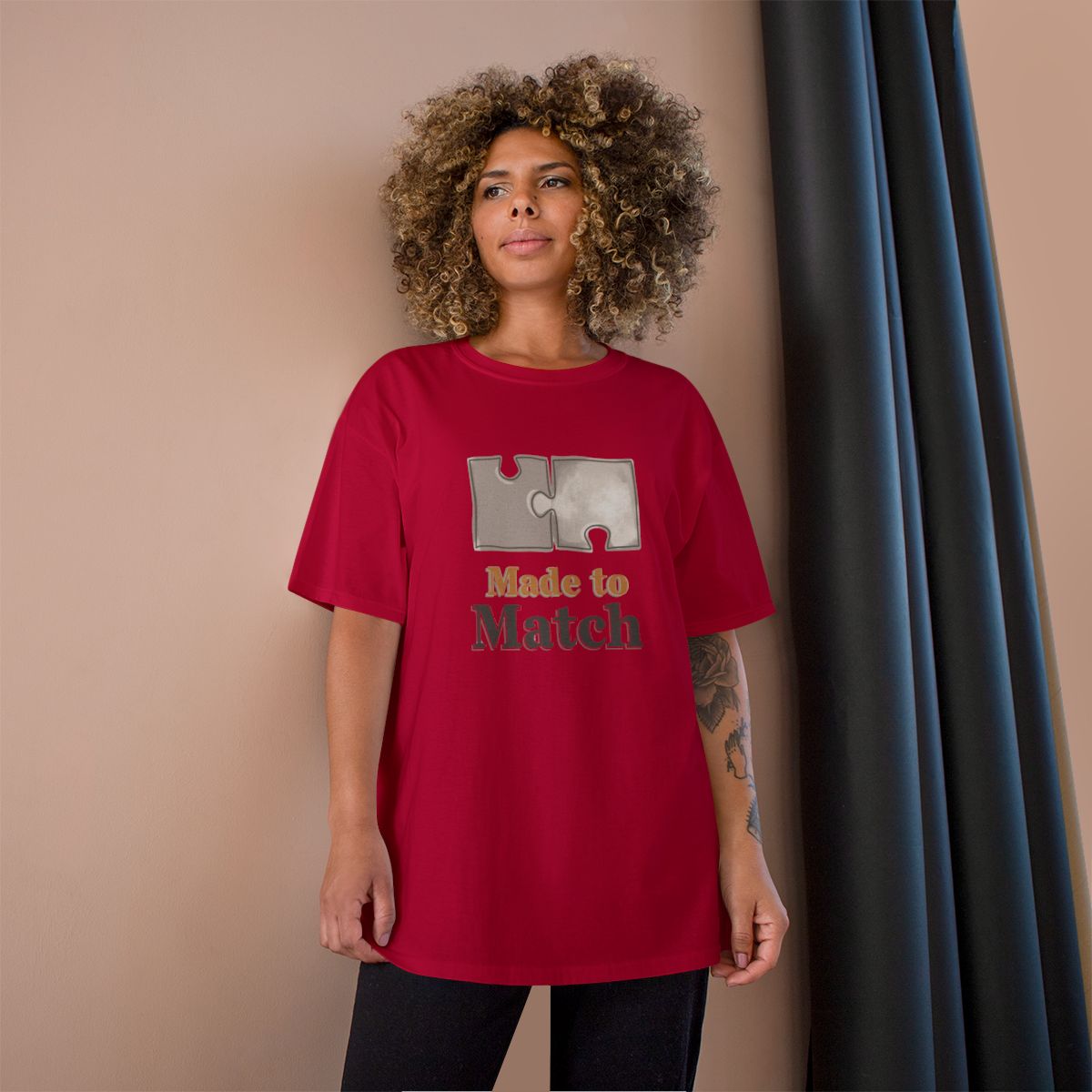 Made to Match Puzzle Pieces Graphic T-Shirt