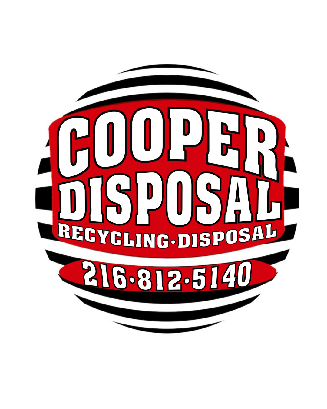 Cooper Disposal company logo with name, phrase and phone number