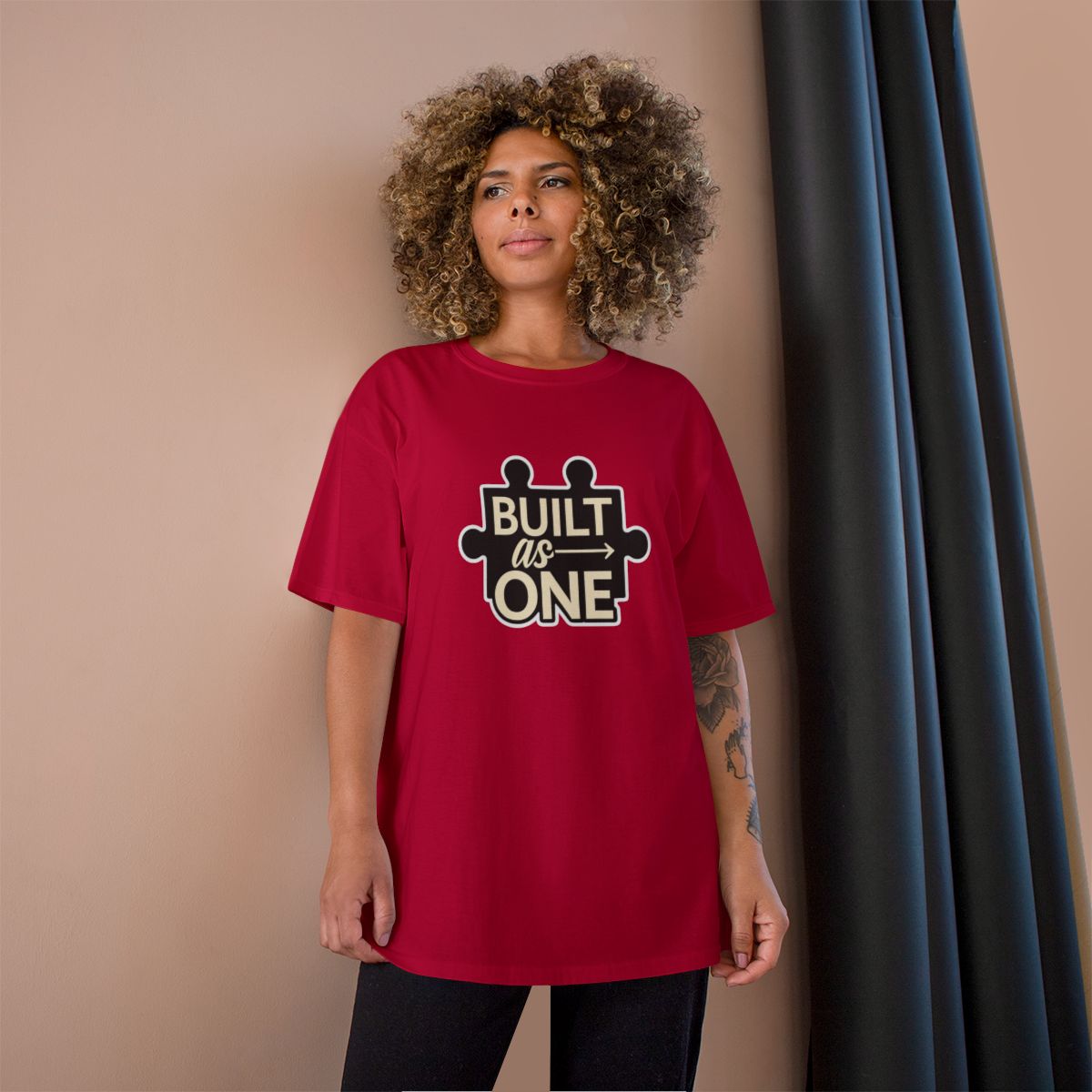 Built as One Puzzle Design Graphic T-Shirt