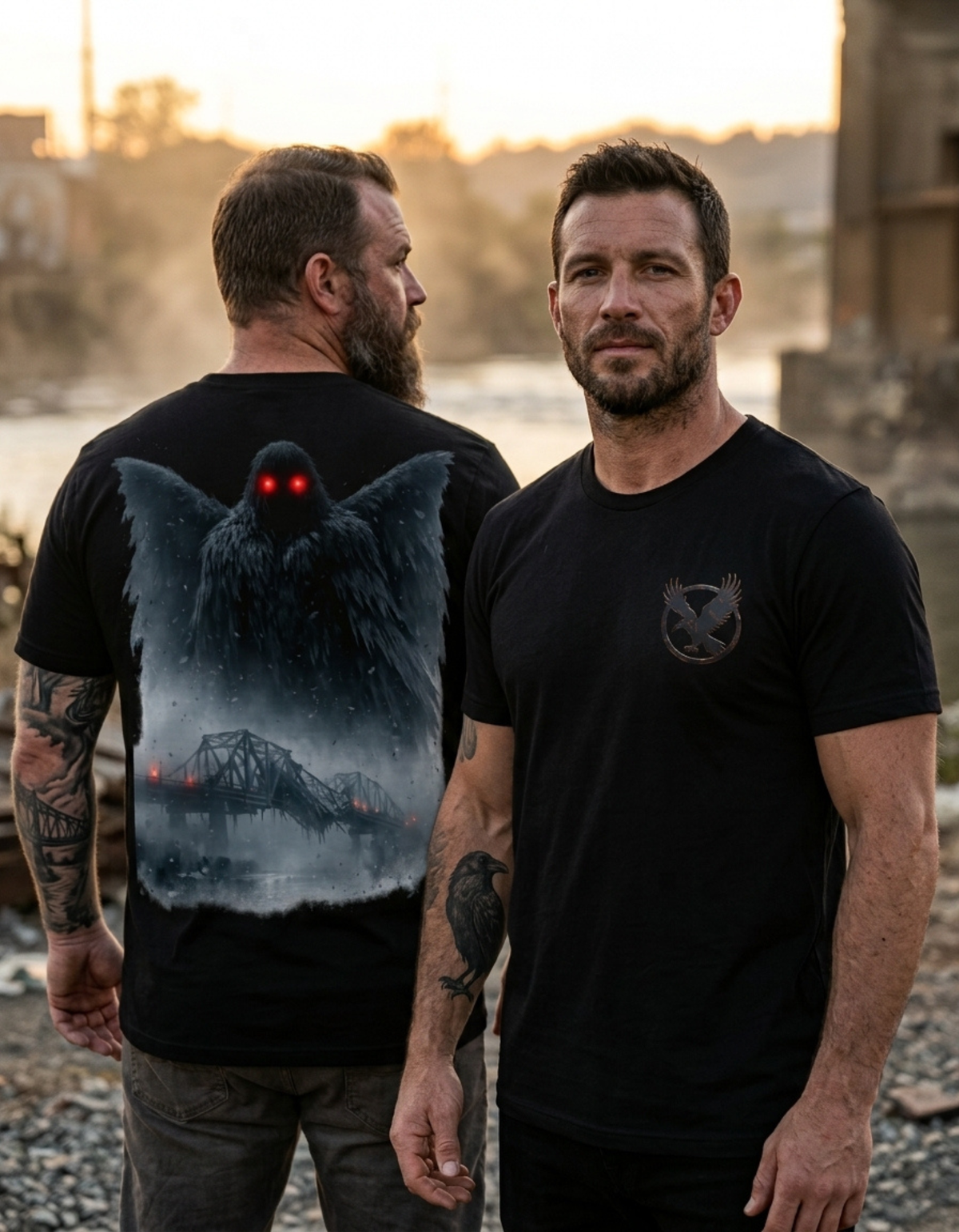 Mothman - Cryptid Horror Dark Art Premium Graphic T-Shirt