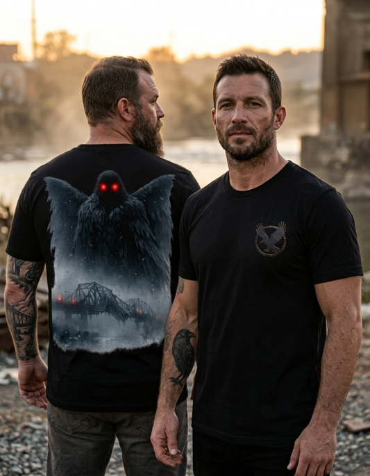Mothman - Cryptid Horror Dark Art Premium Graphic T-Shirt