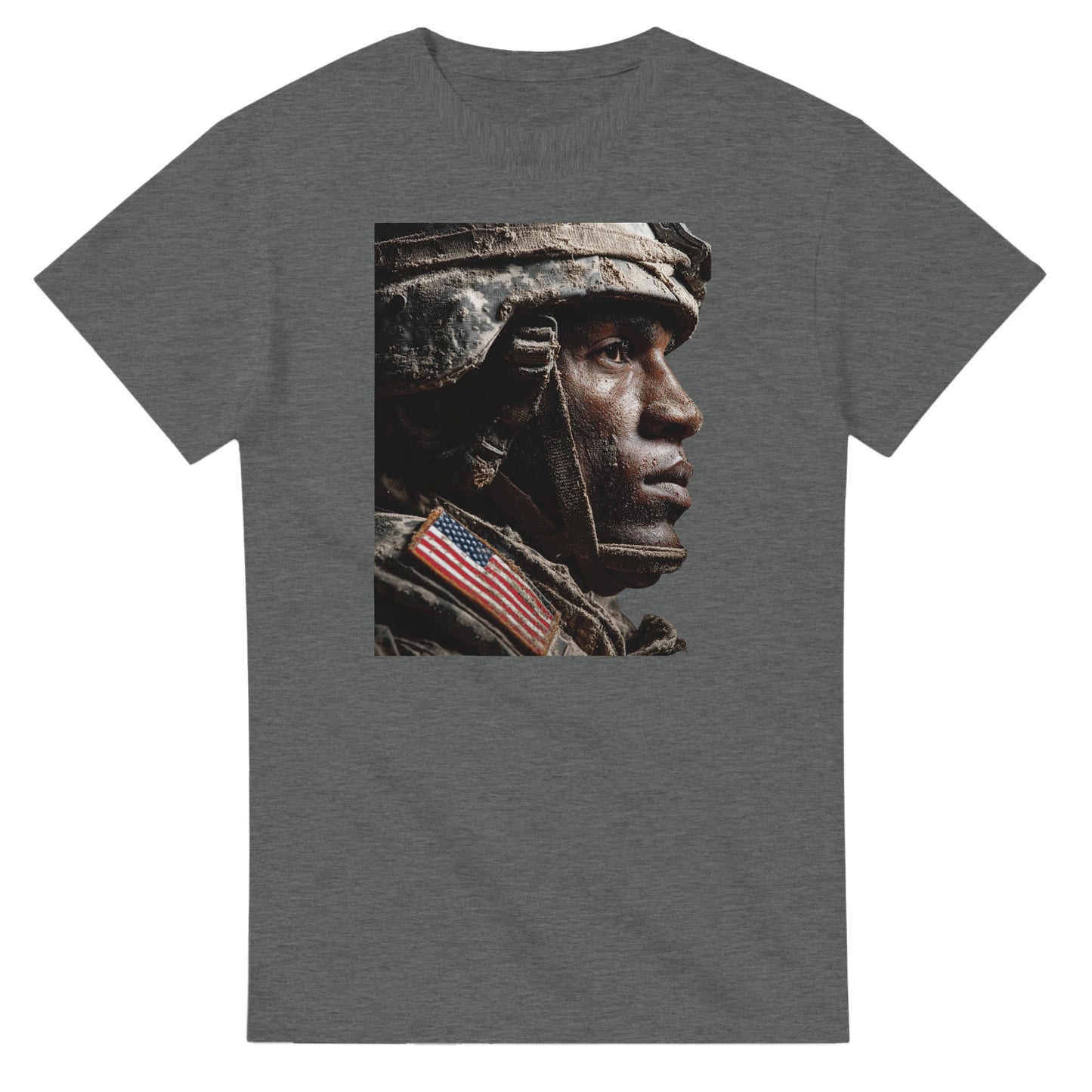 Patriotic Grit and Style on a heavyweight t-shirt
