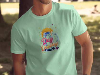 Colorful Day Drinking Graphic T-Shirt for Fun Outings