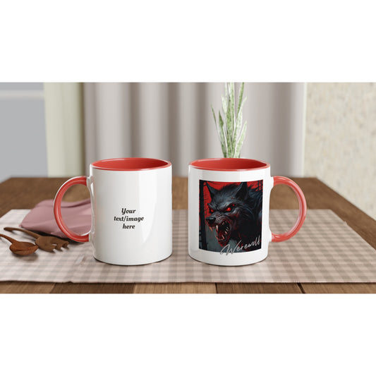 11oz ceramic mug with color inside werewolf snarl personalized