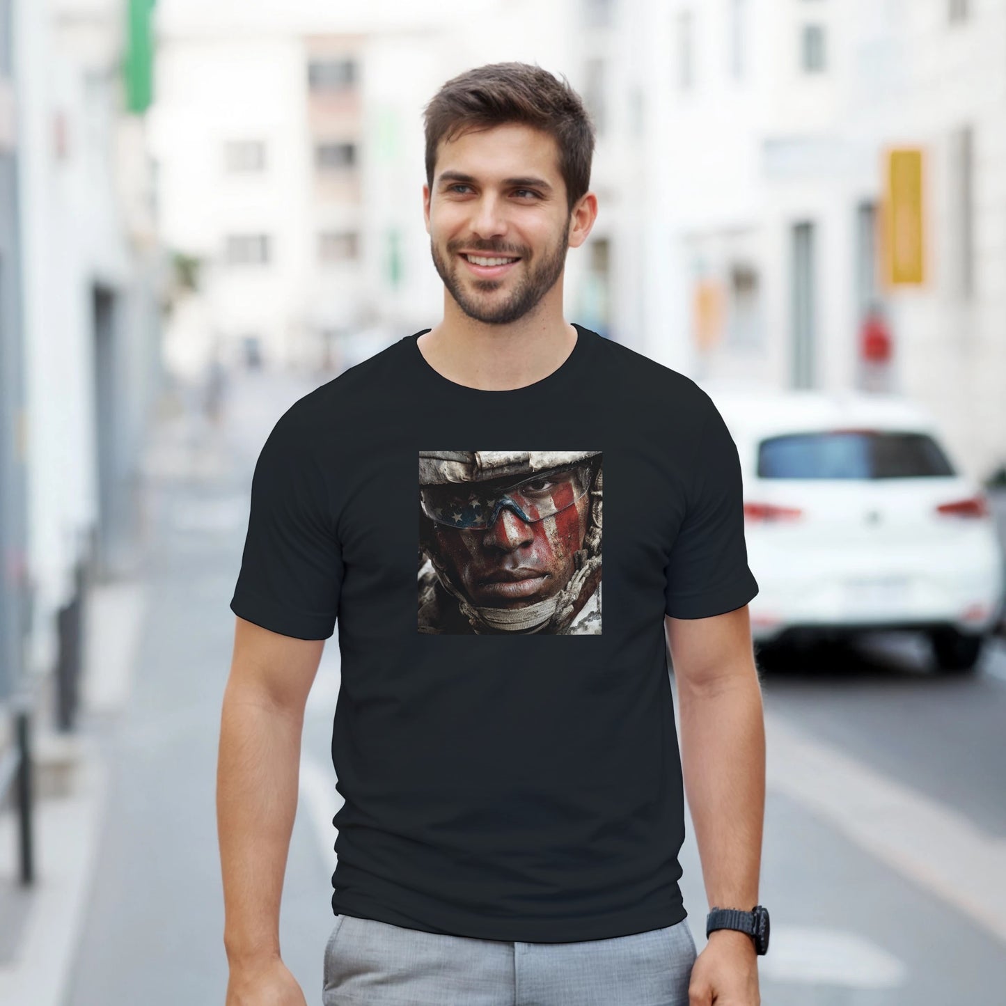 Patriotic Grit on a heavyweight t-shirt