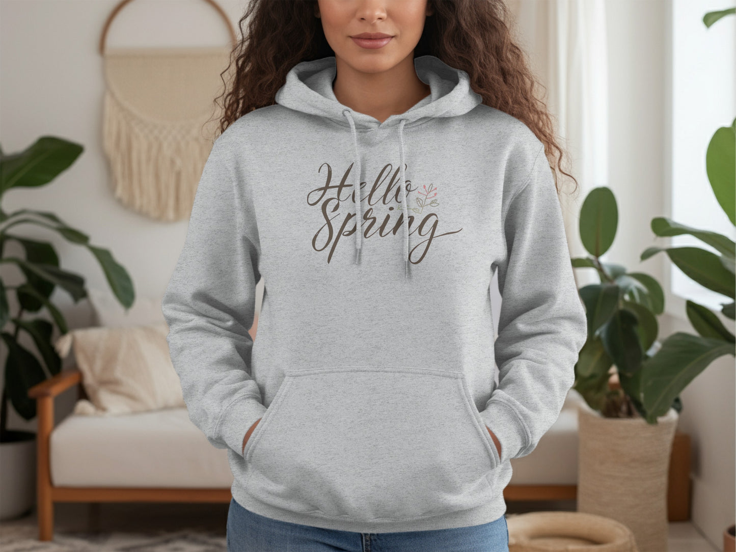Hello Spring Graphic Hoodie Casual Wear