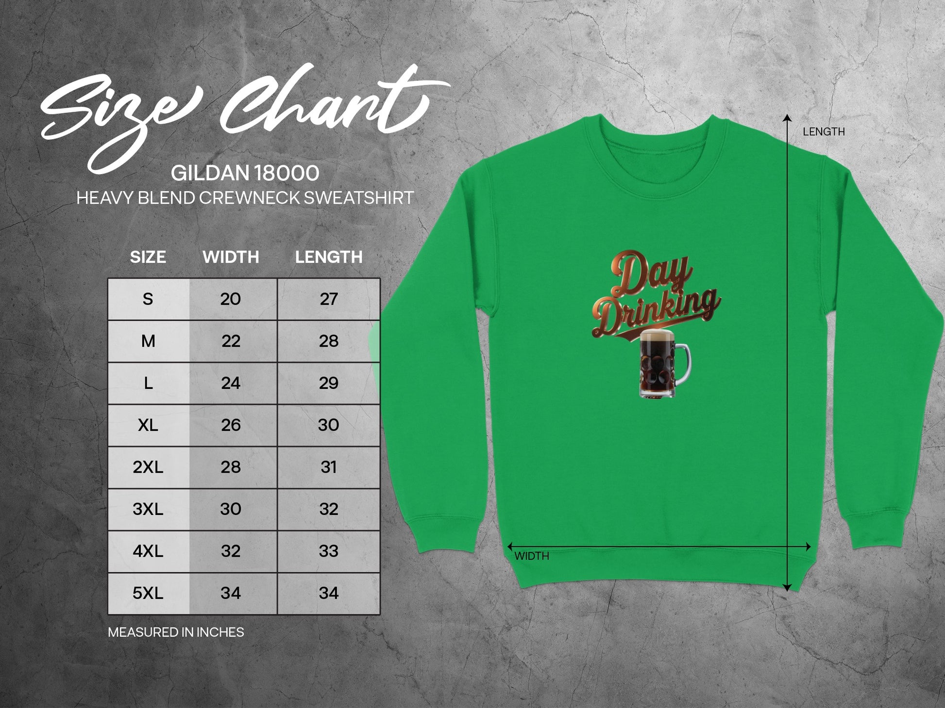Day Drinking Gildan 18000 Heavy Blend Crewneck Sweatshirt product type
Day Drinking, Crewneck Sweatshirt, Gildan 18000, Heavy Blend, Sweatshirt, Green Sweatshirt, Beer Mug, Drinking Shirt, Pullover, Loungewear, Casual Top, Graphic Sweatshirt, Unisex Apparel, Comfort Wear, Party Shirt, Beverage Design, Alcohol Theme, Trendy Sweatshirt, Winter Clothing, Fall Fashion