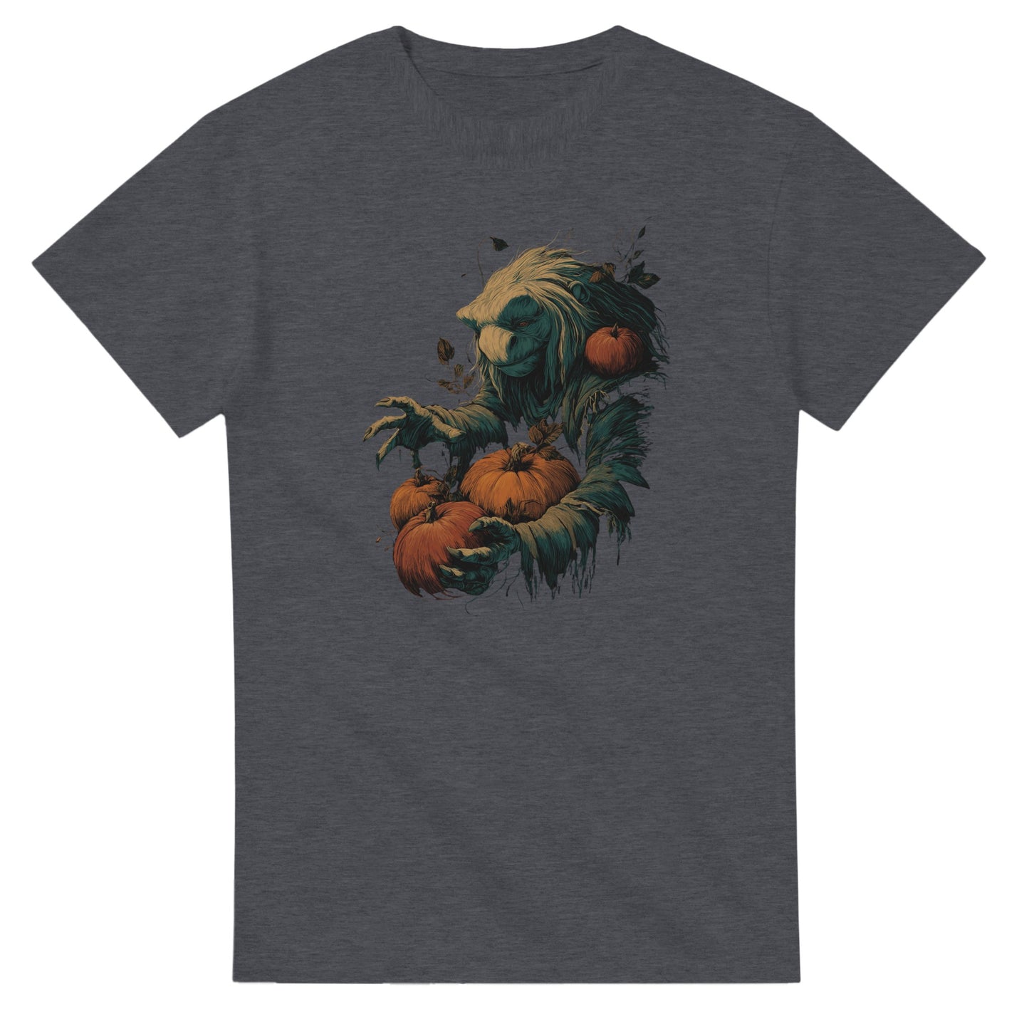 Forest Creature with Pumpkins on a Heavyweight T-shirt