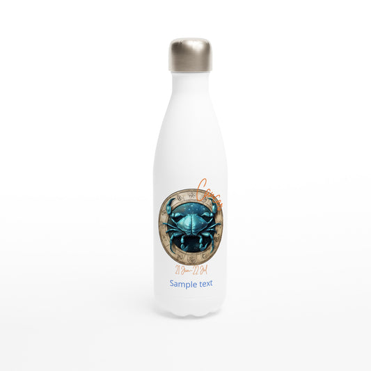 17oz stainless steel water bottle cancer crab personalized