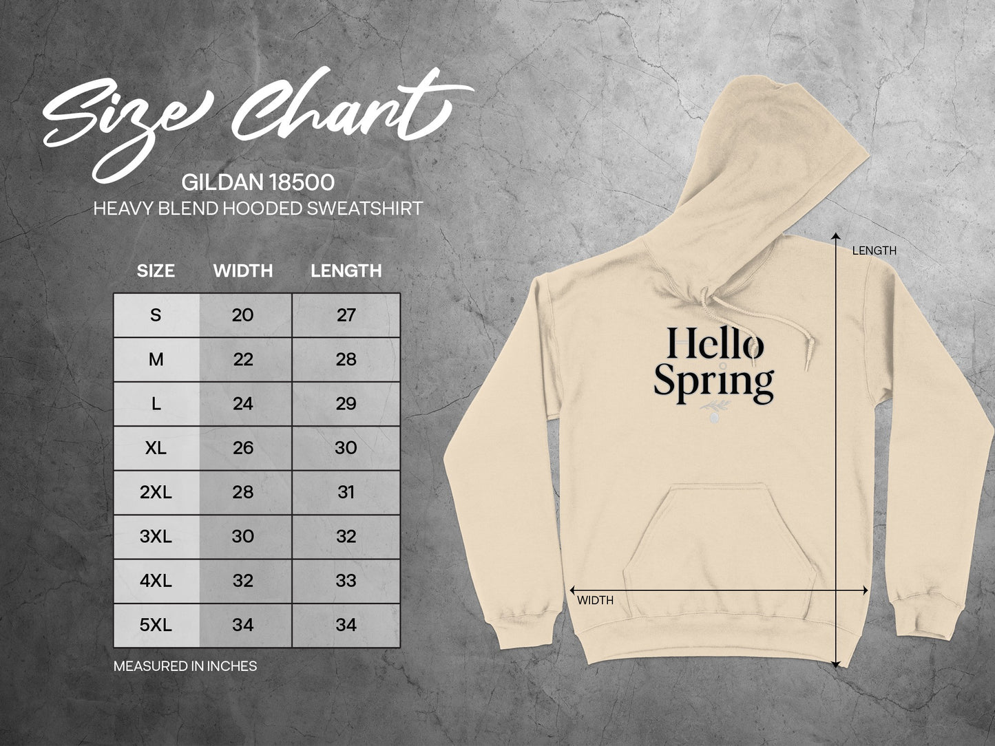 Hello Spring Graphic Gildan Hoodie Comfortable Fit