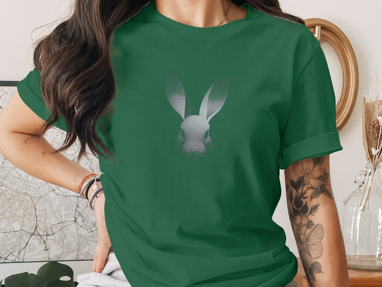 Forest Green Rabbit Head Graphic product type
T-shirt
Bunny
Rabbit
Green
Graphic Tee
Animal Print
Forest Green
Rabbit Head
Cute Bunny
Womens T-shirt
Casual Top
Nature Inspired
Wildlife Tee
Dark Green
Hare Design
Animal Lover
Short Sleeve
Crew Neck
Unique Print
Animal Shirt