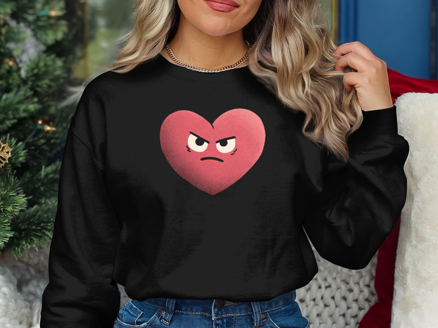 Angry Heart Christmas Sweatshirt Unique Gift Idea