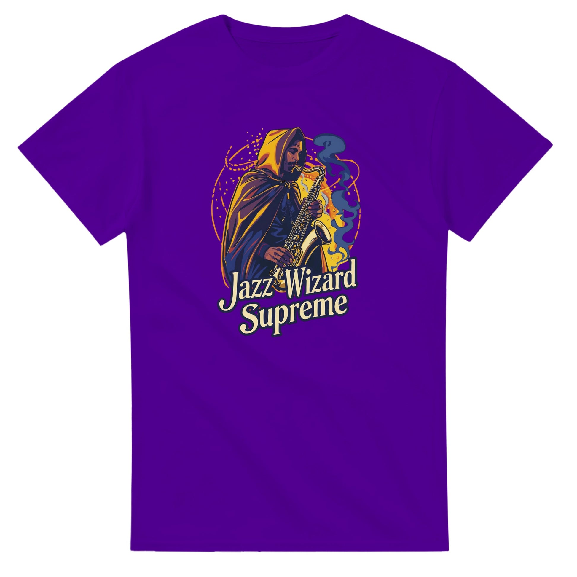 Jazz Wizard Supreme graphic design on a Heavyweight T-shirt